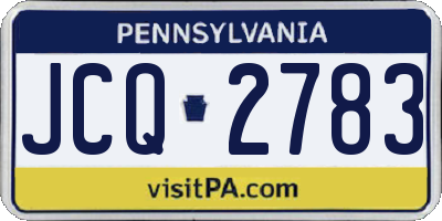 PA license plate JCQ2783