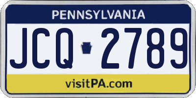 PA license plate JCQ2789