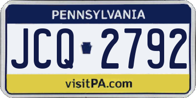 PA license plate JCQ2792