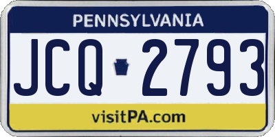 PA license plate JCQ2793