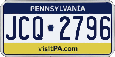 PA license plate JCQ2796