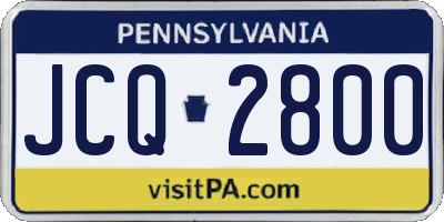 PA license plate JCQ2800