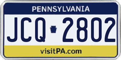 PA license plate JCQ2802