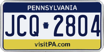 PA license plate JCQ2804