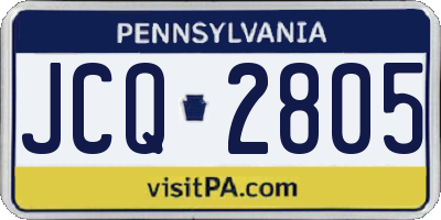 PA license plate JCQ2805