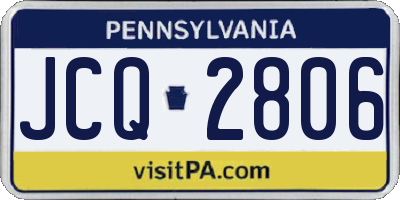 PA license plate JCQ2806