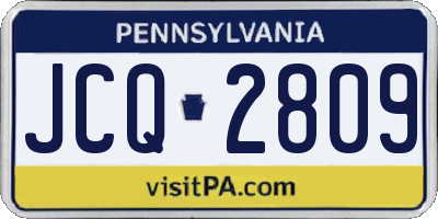 PA license plate JCQ2809