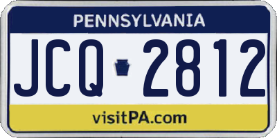 PA license plate JCQ2812