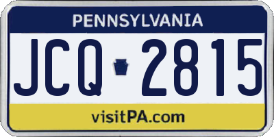 PA license plate JCQ2815