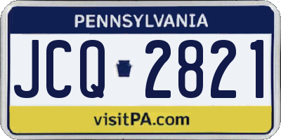 PA license plate JCQ2821