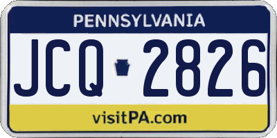 PA license plate JCQ2826