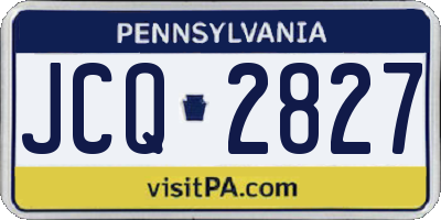 PA license plate JCQ2827