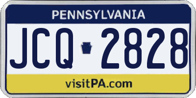 PA license plate JCQ2828