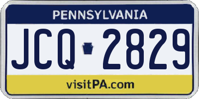 PA license plate JCQ2829