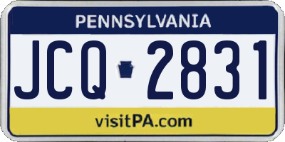PA license plate JCQ2831