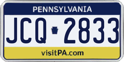 PA license plate JCQ2833