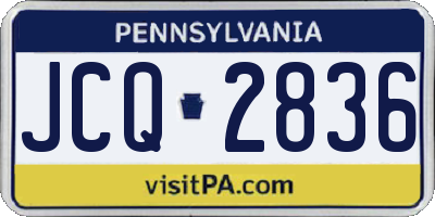 PA license plate JCQ2836