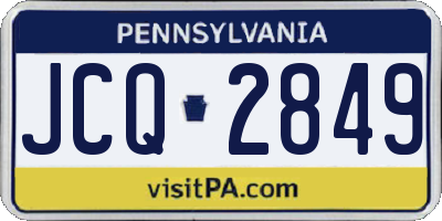 PA license plate JCQ2849