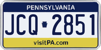 PA license plate JCQ2851