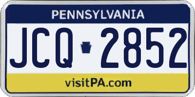 PA license plate JCQ2852