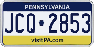 PA license plate JCQ2853
