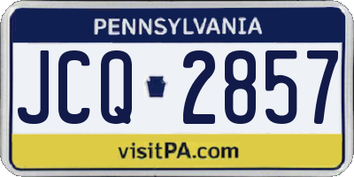 PA license plate JCQ2857