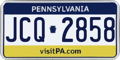 PA license plate JCQ2858