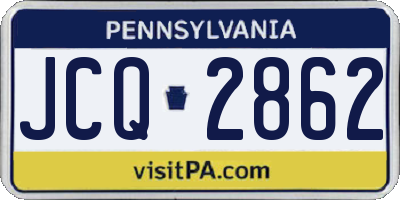PA license plate JCQ2862