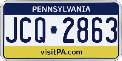 PA license plate JCQ2863