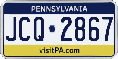 PA license plate JCQ2867