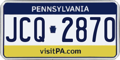 PA license plate JCQ2870