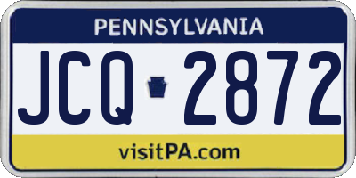 PA license plate JCQ2872