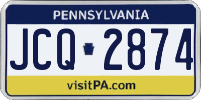 PA license plate JCQ2874