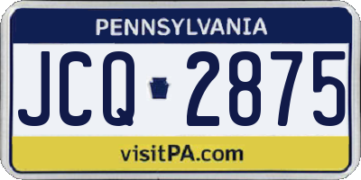 PA license plate JCQ2875