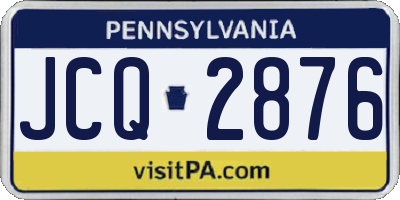 PA license plate JCQ2876