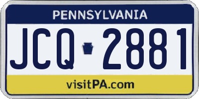PA license plate JCQ2881