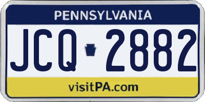 PA license plate JCQ2882