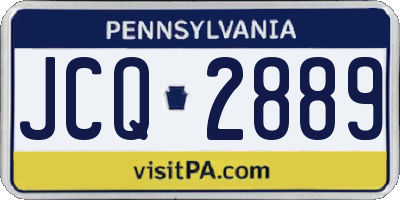 PA license plate JCQ2889
