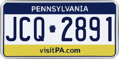 PA license plate JCQ2891