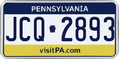 PA license plate JCQ2893