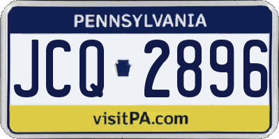 PA license plate JCQ2896