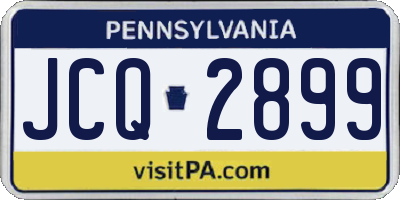 PA license plate JCQ2899