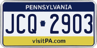 PA license plate JCQ2903