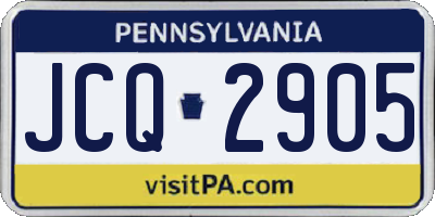 PA license plate JCQ2905