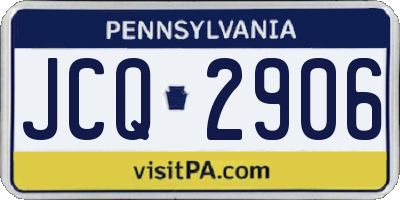 PA license plate JCQ2906
