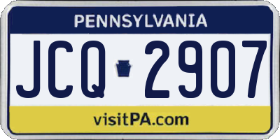 PA license plate JCQ2907