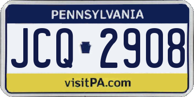 PA license plate JCQ2908