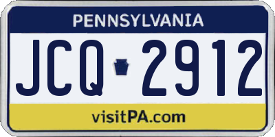 PA license plate JCQ2912
