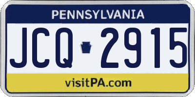 PA license plate JCQ2915