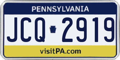 PA license plate JCQ2919